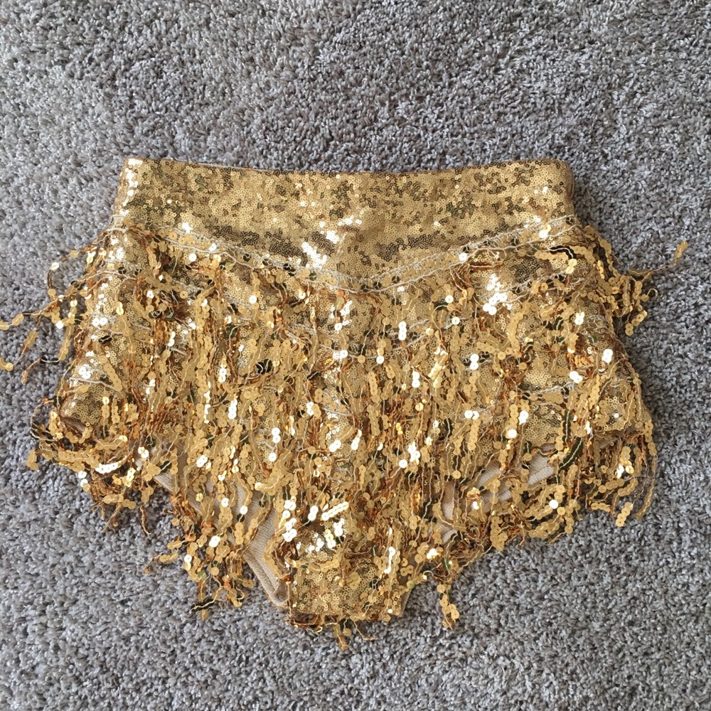 Gold Tassel Rave Festival Shorts